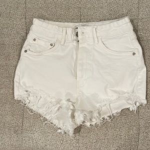 Zara white denim shorts